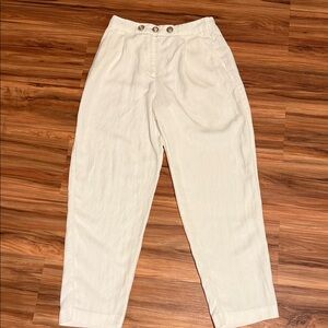 Zara Cream Pleated Trousers